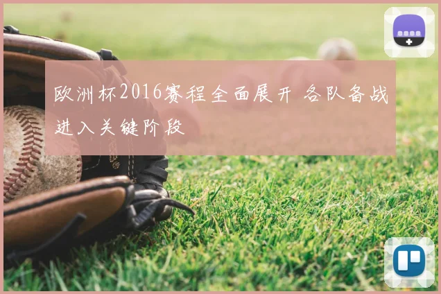 欧洲杯2016赛程全面展开 各队备战进入关键阶段