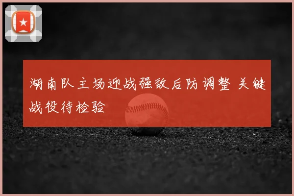 湖南队主场迎战强敌后防调整 关键战役待检验